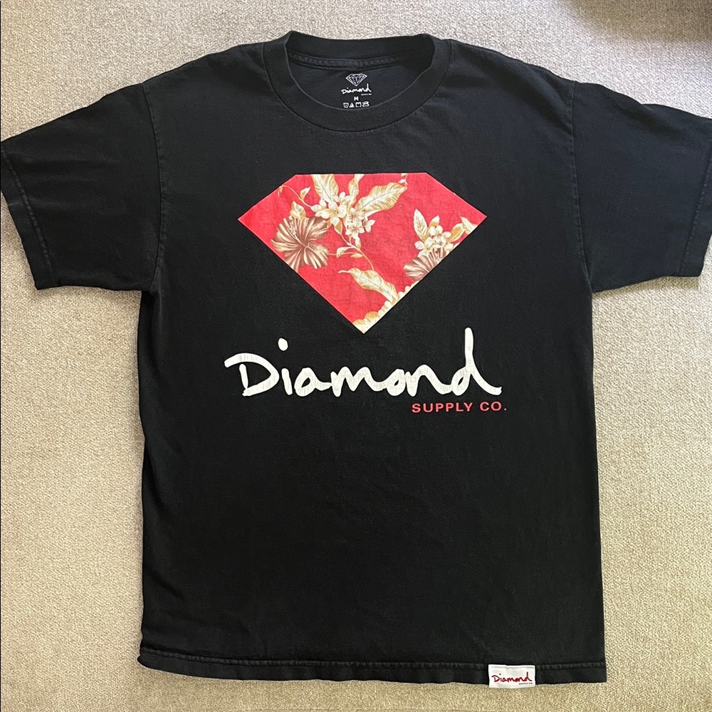 Diamond Supply Co. Black Tee Logo 90’s “vintage” men’s medium